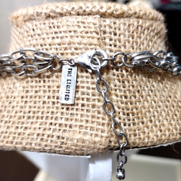 The Limited Grey Beaded And Silver Toned 3 Strand Necklace - Picture 5 of 5